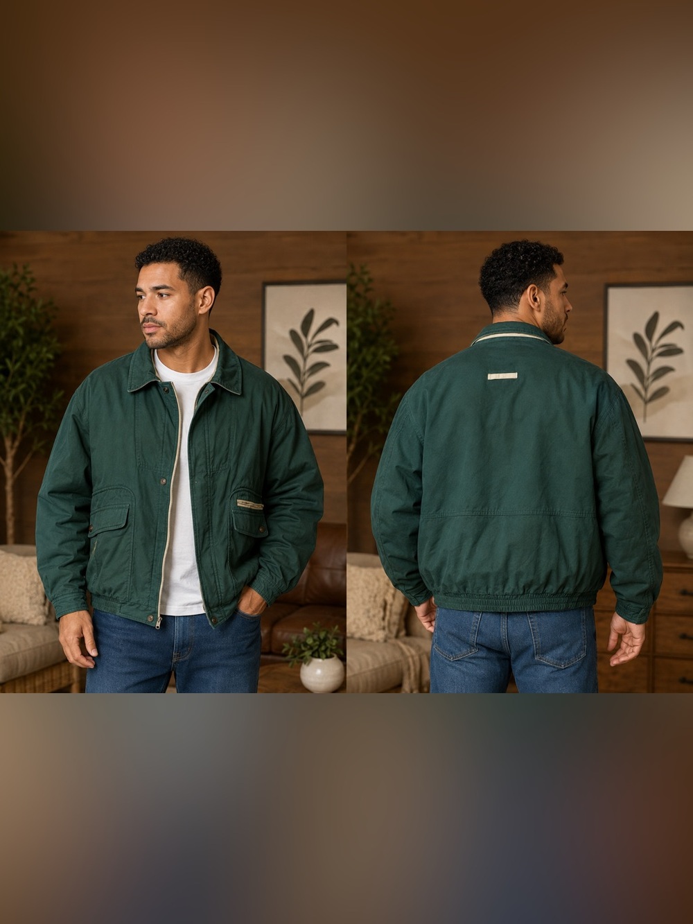 Vintage McGregor Outer Edge Jacket 2X Green Insulated Bomber Coat 90s Retro